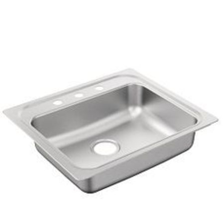 MOEN 25"X22" Stainless Steel 22 Gauge Single Bowl Drop In Sink G221983B